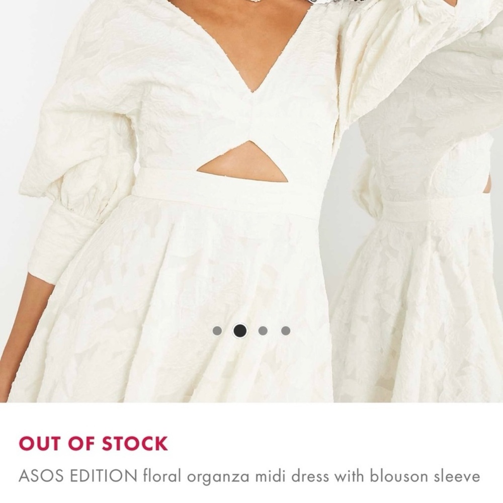 NWT ASOS Edition floral organza midi dress with blouson sleeve - Picture 3 of 7